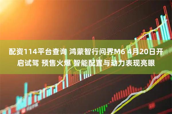 配资114平台查询 鸿蒙智行问界M6 4月20日开启试驾 预售火爆 智能配置与动力表现亮眼